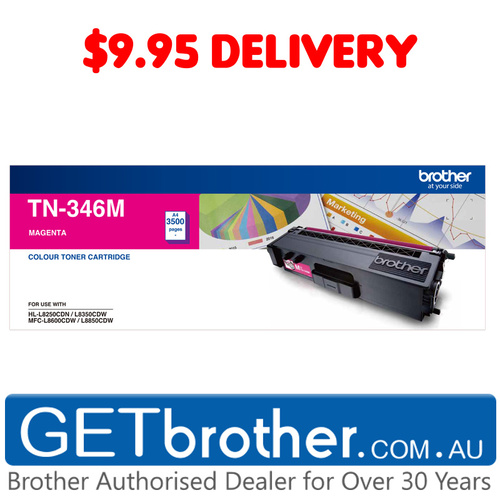 Brother TN-346 Magenta Toner Cartridge Genuine - 3,500 pages (TN-346M)