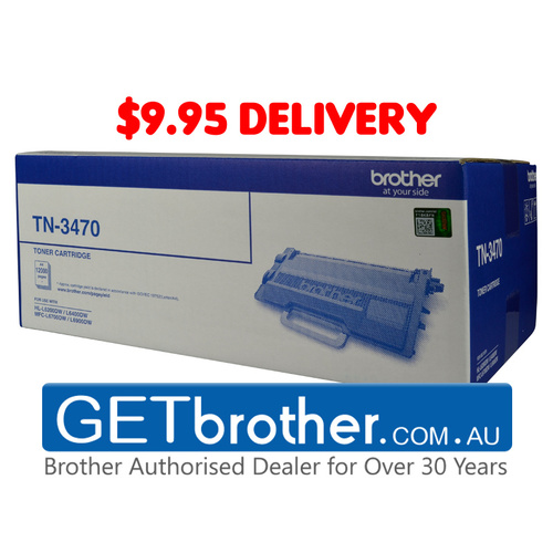 Brother TN-3470 Black Toner Cartridge Genuine - 12,000 pages (TN-3470)
