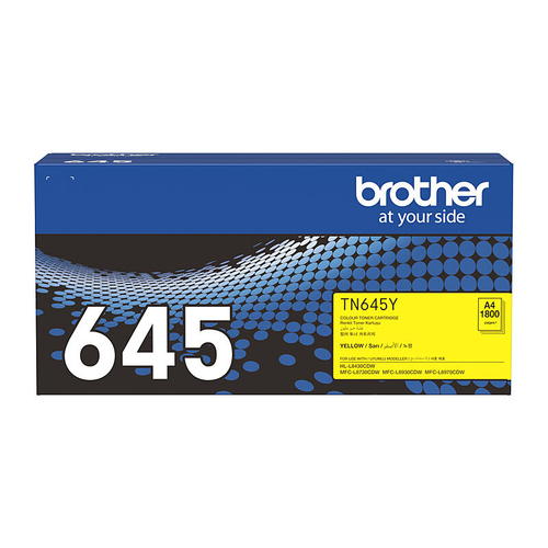 Brother TN-645Y Genuine Yellow Standard Yield Toner Cartridge - Up to 1,800 Pages